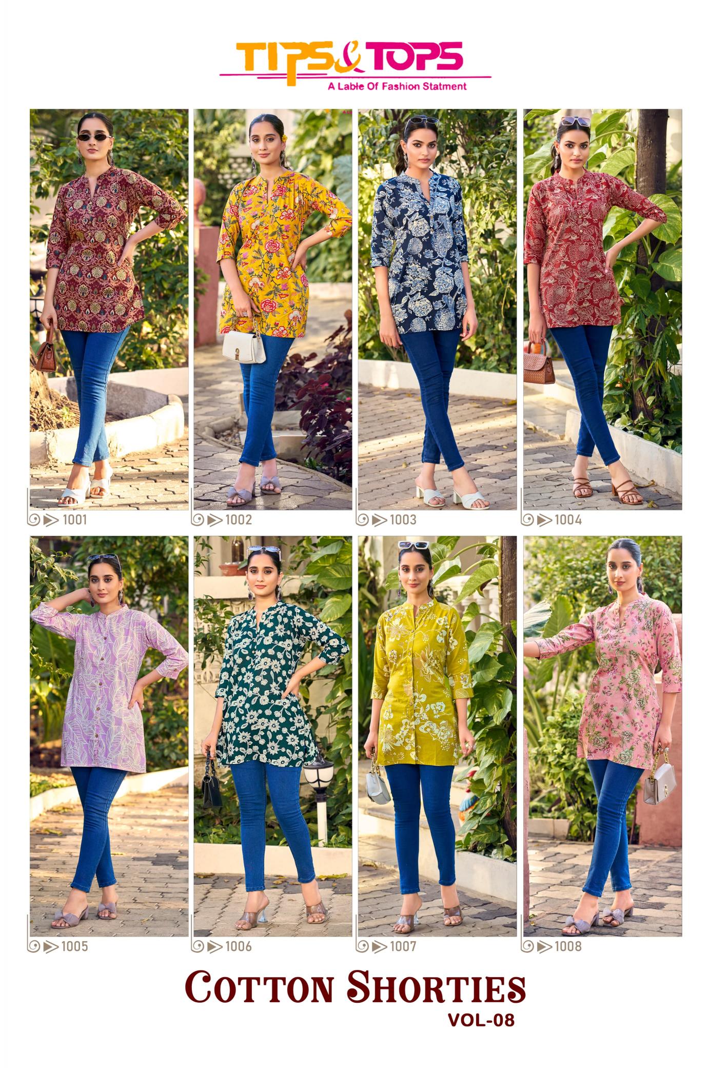 Tips & Tops Cotton Shorties Vol 8 Catalog pretty kurti looks fab india
