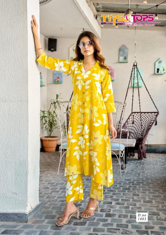 Tips & Tops Trendy Touch catalog Reyon Print coord set manufacturers