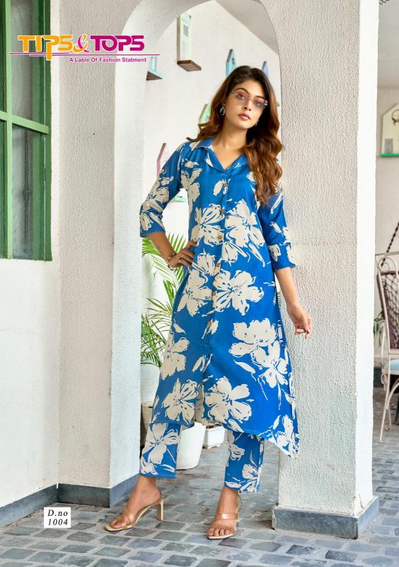Tips & Tops Trendy Touch catalog Reyon Print coord set manufacturers