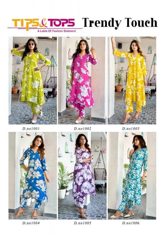 Tips & Tops Trendy Touch catalog Reyon Print coord set manufacturers