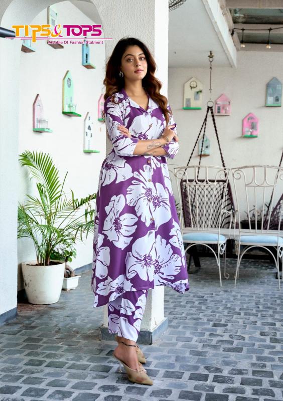 Tips & Tops Trendy Touch catalog Reyon Print coord set manufacturers