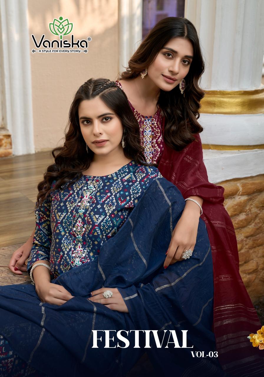Vaniska Festival Vol 3 catalog kurtis set in india