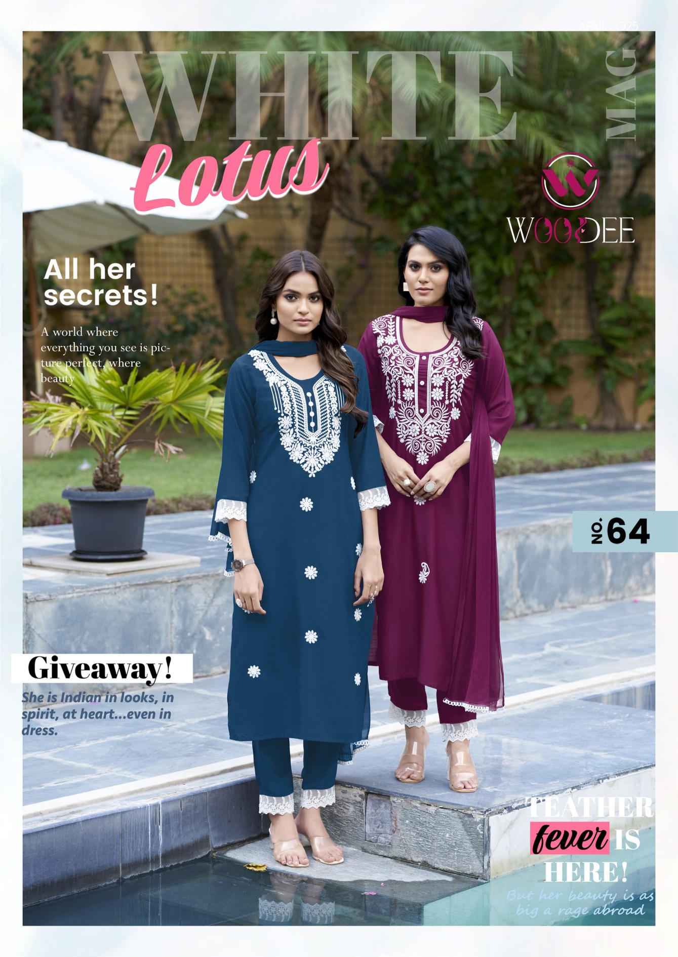 Woodee White Lotus catalog yellow indian kurtis