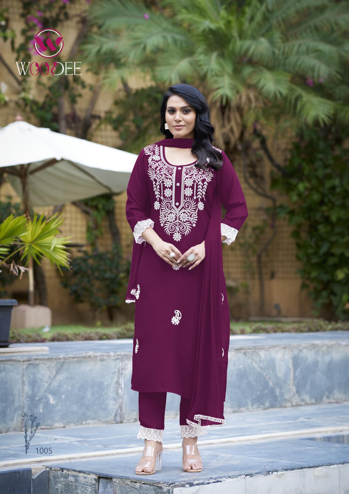 Woodee White Lotus catalog yellow indian kurtis