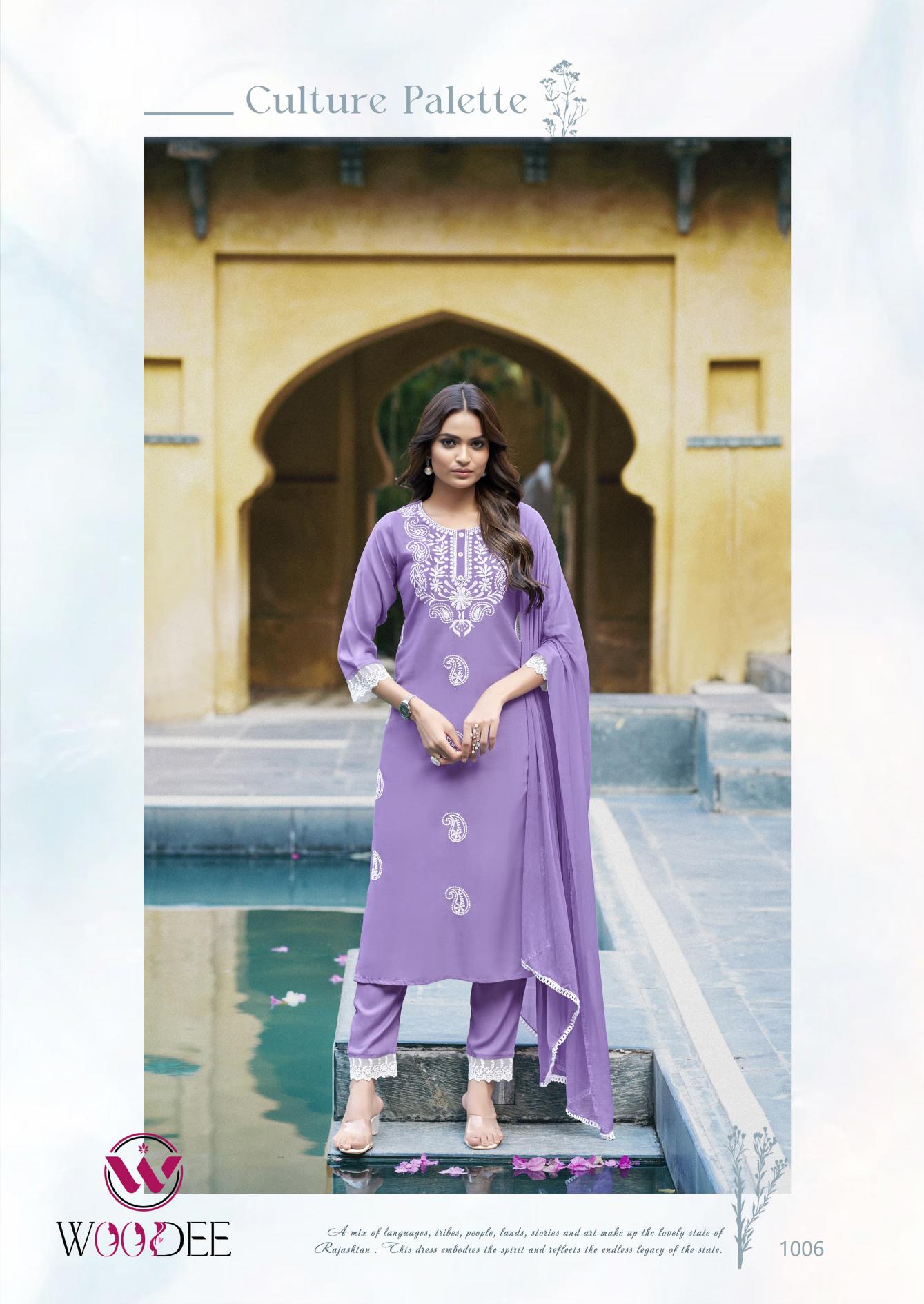 Woodee White Lotus catalog yellow indian kurtis