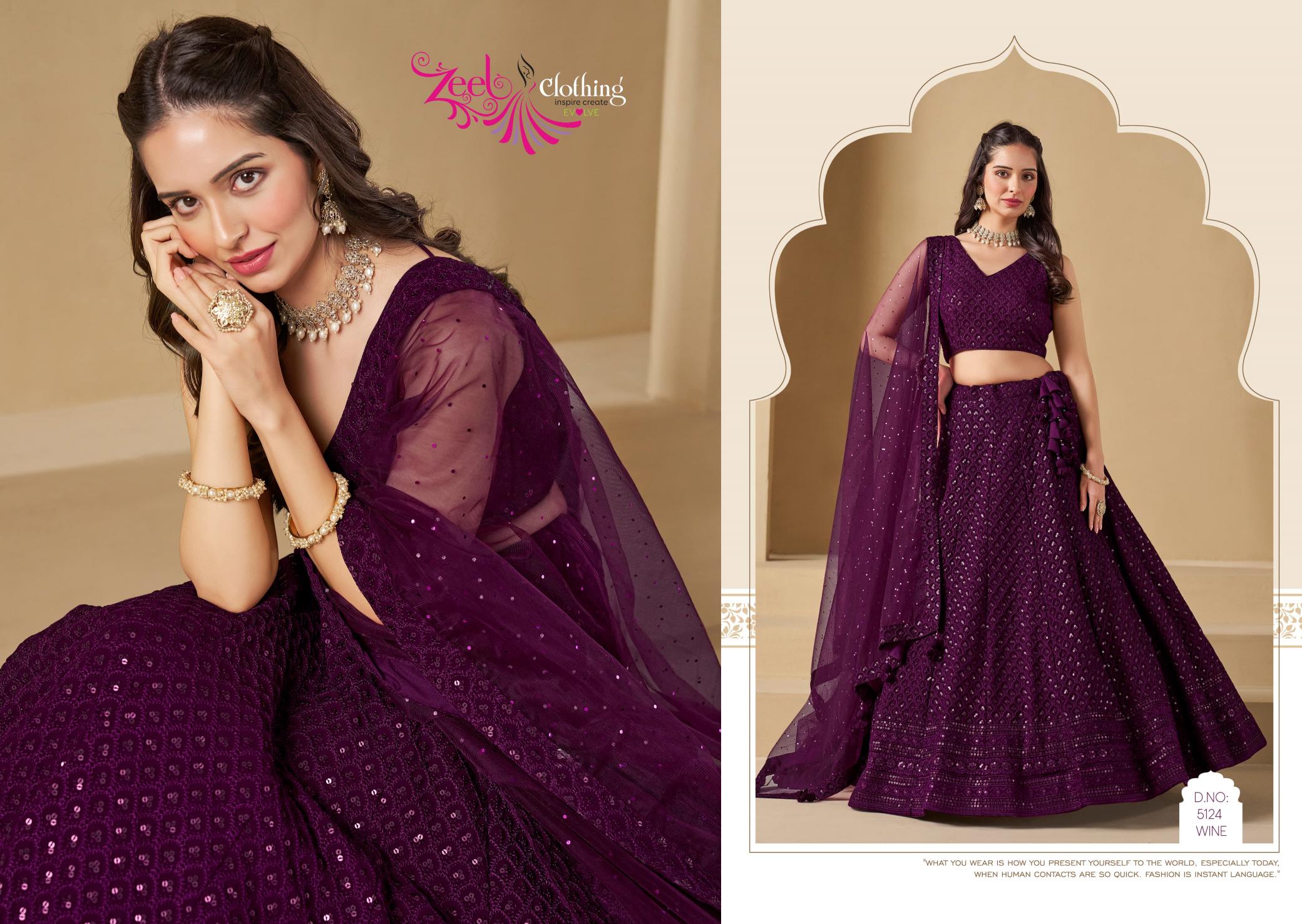 Zeel Clothing Florance vol 1 catalog nakkashi lehenga choli wholesale
