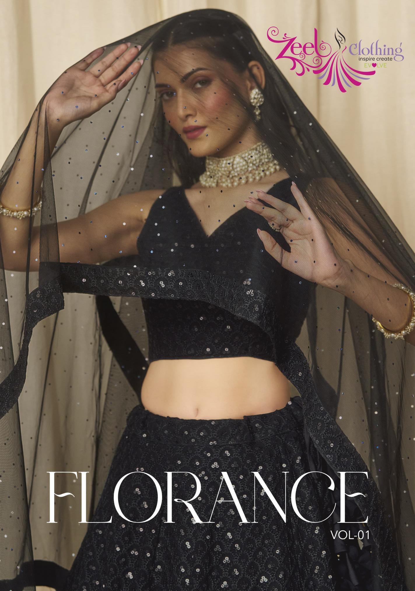 Zeel Clothing Florance vol 1 catalog nakkashi lehenga choli wholesale