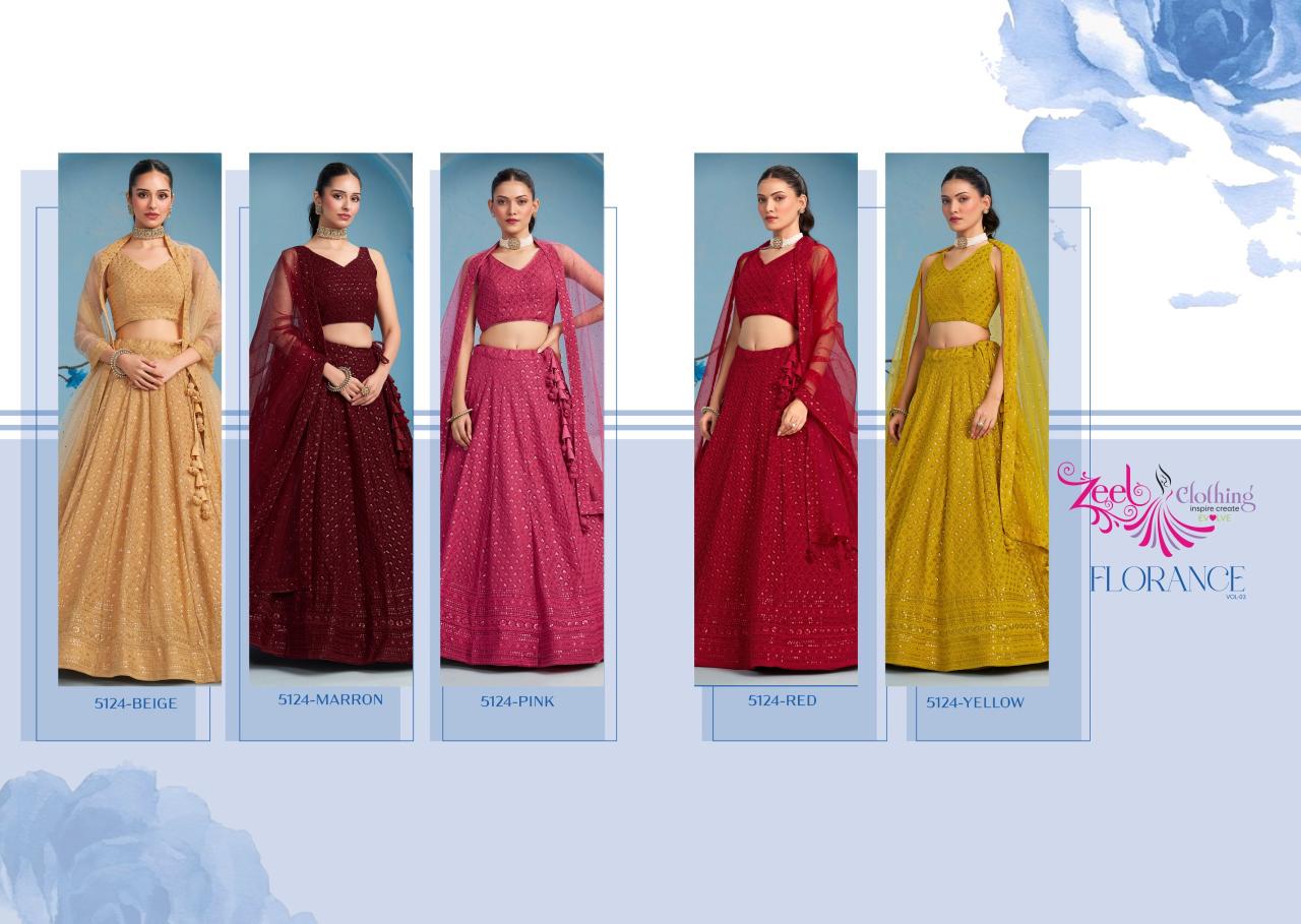 Zeel Clothing Florance vol 3 catalog lehenga wholesale in delhi