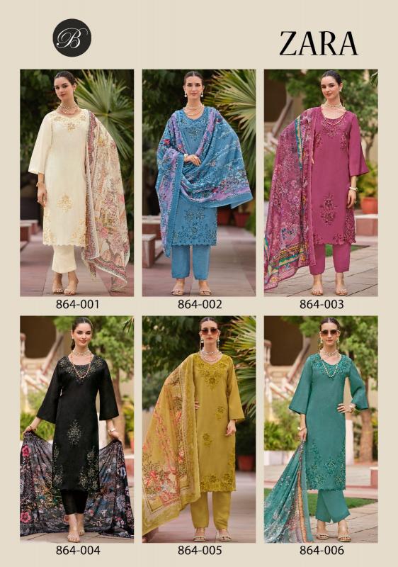  BelliZa Zara catalog embroidered dress material wholesale