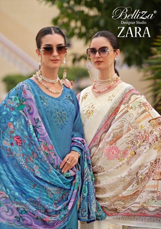  BelliZa Zara catalog embroidered dress material wholesale