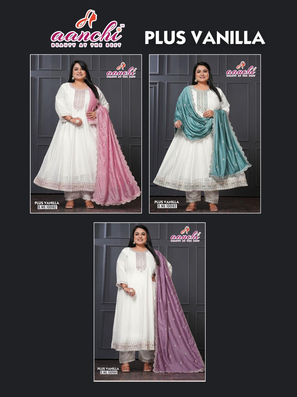 Aanchi Plus Vanilla catalog indian kurtis online sale plus size