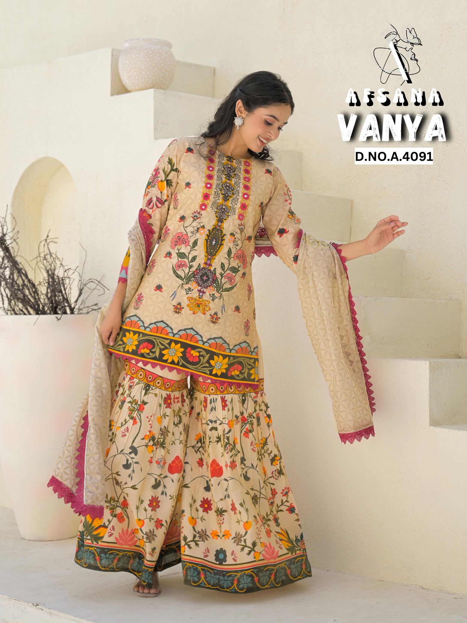 Afsana Vanya catalog readymade salwar kameez wholesaler surat