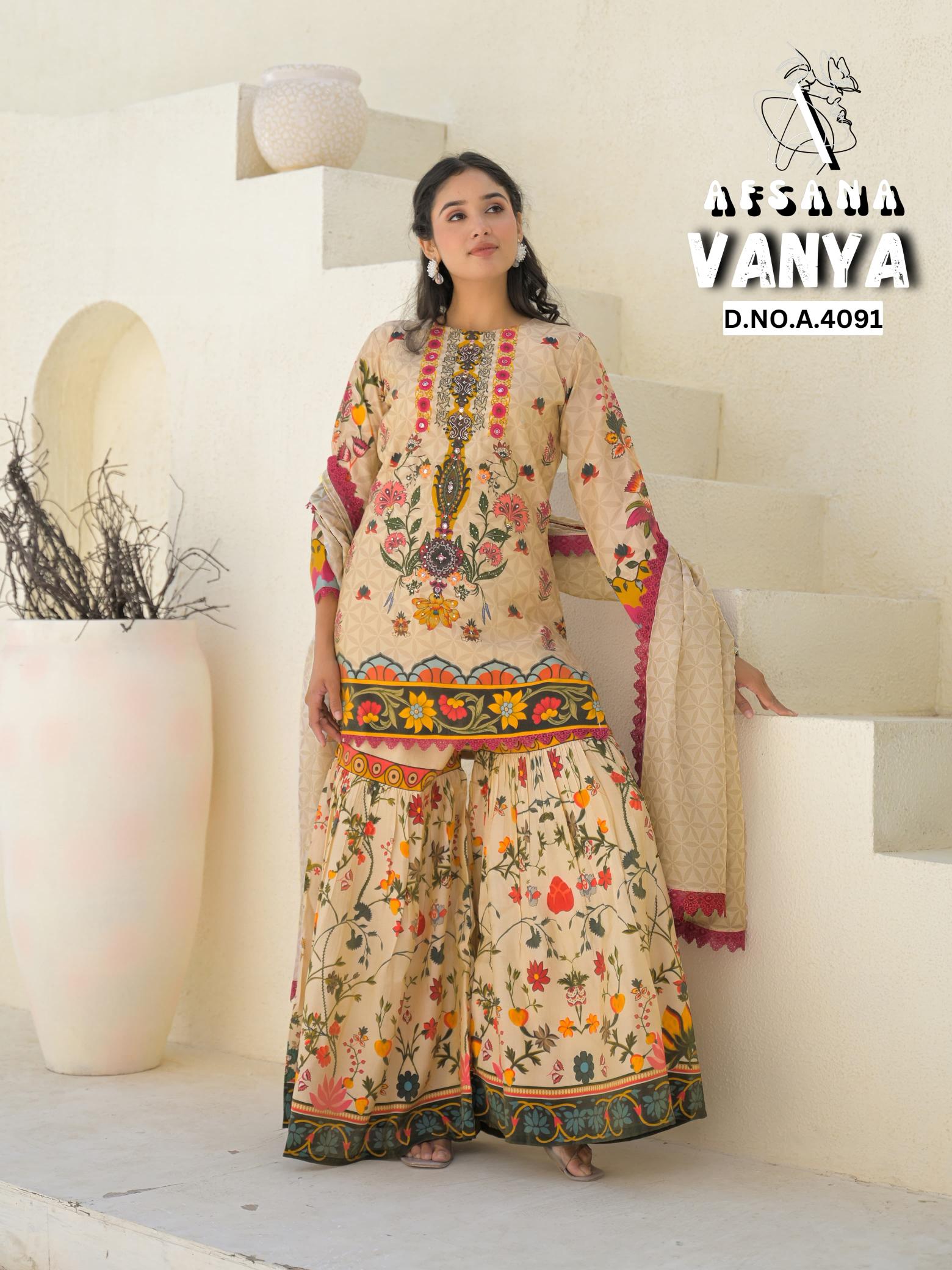 Afsana Vanya catalog readymade salwar kameez wholesaler surat