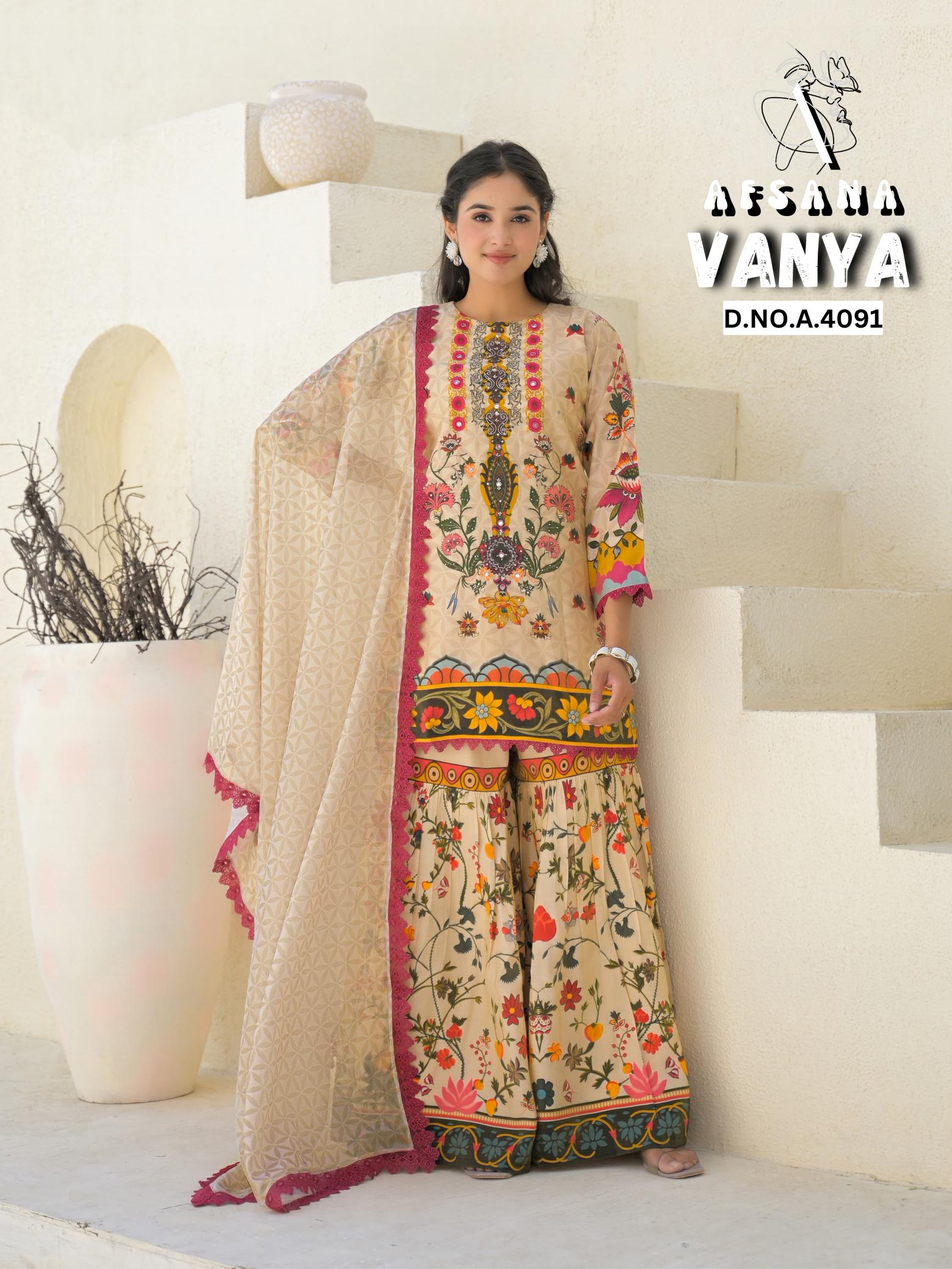 Afsana Vanya catalog readymade salwar kameez wholesaler surat