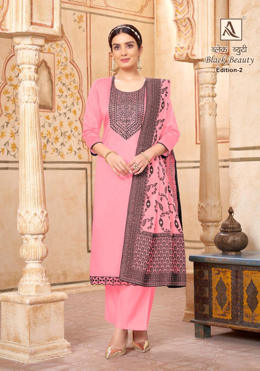 Alok Black Beauty Catalog buy dress materials wholesale online