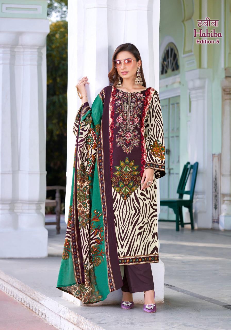 Alok Habiba Edition 5 catalog wholesale dress material description