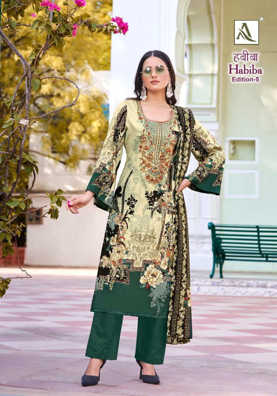 Alok Habiba Edition 5 catalog wholesale dress material description