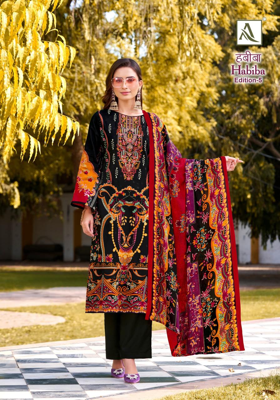 Alok Habiba Edition 5 catalog wholesale dress material description