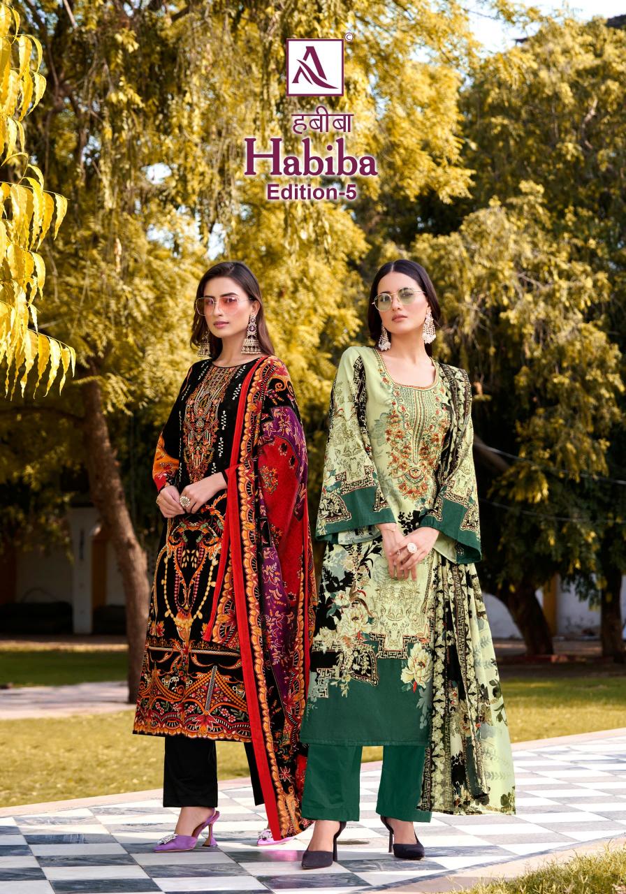 Alok Habiba Edition 5 catalog wholesale dress material description