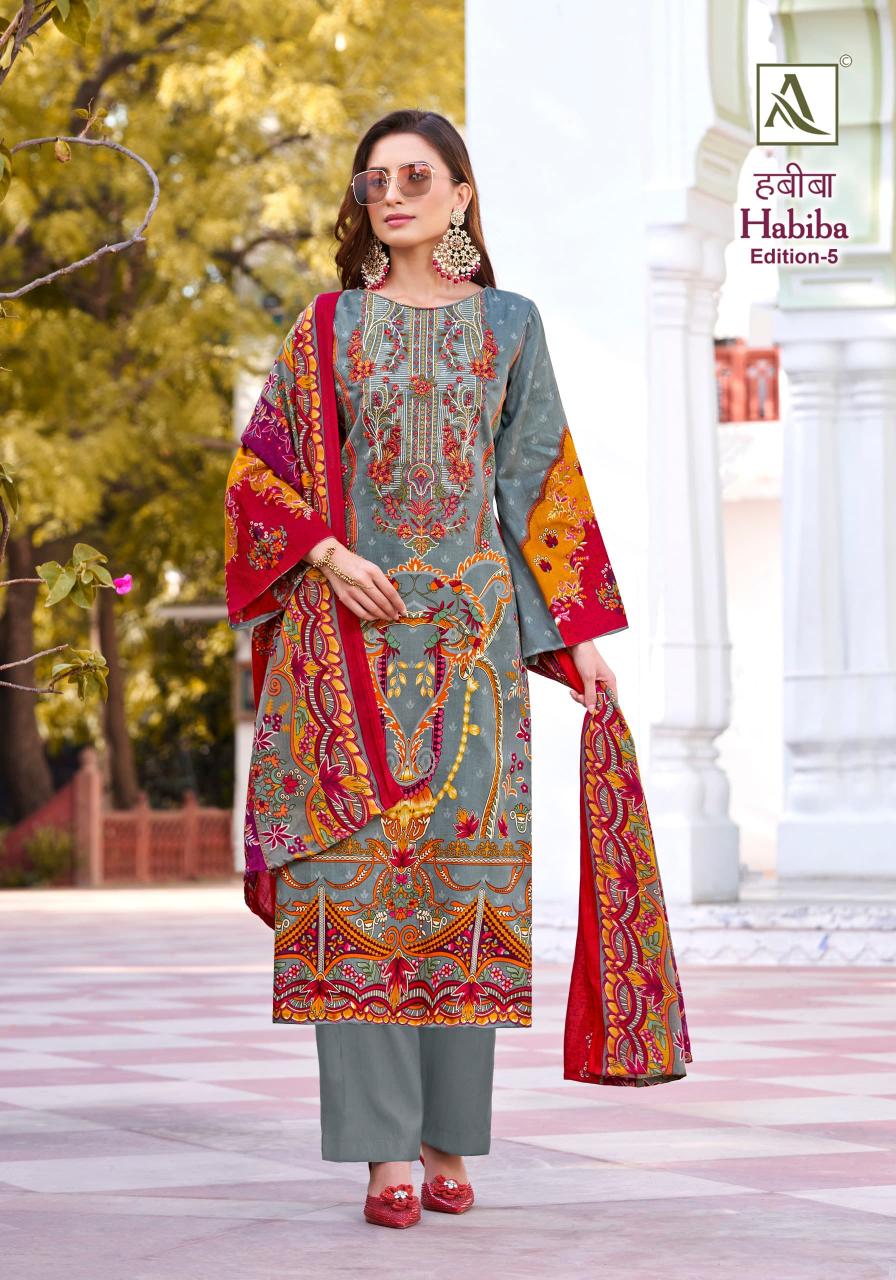 Alok Habiba Edition 5 catalog wholesale dress material description