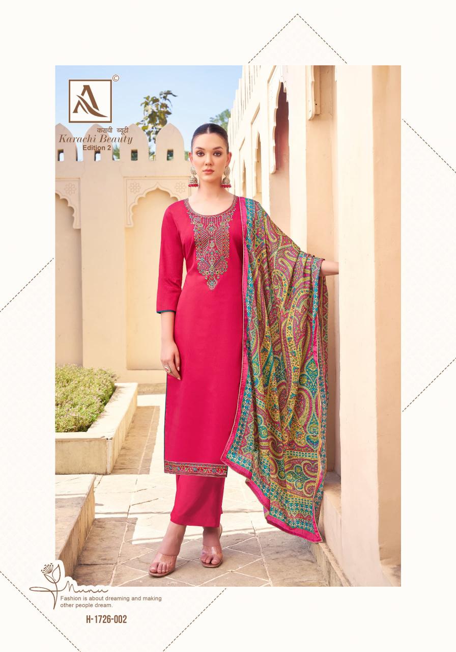 Alok Karachi Beauty vol 2 catalog wholesale dress material distributors surat