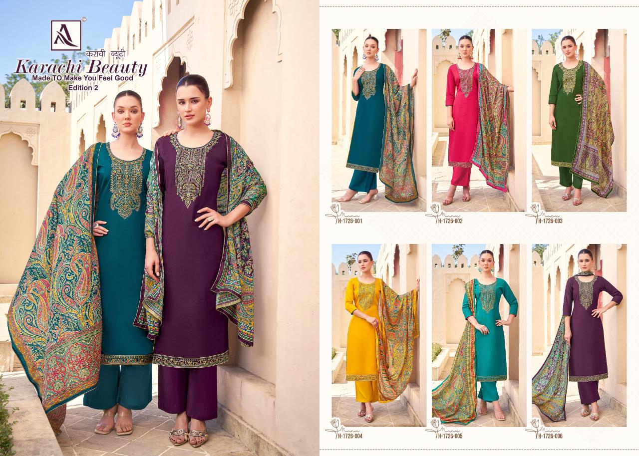 Alok Karachi Beauty vol 2 catalog wholesale dress material distributors surat