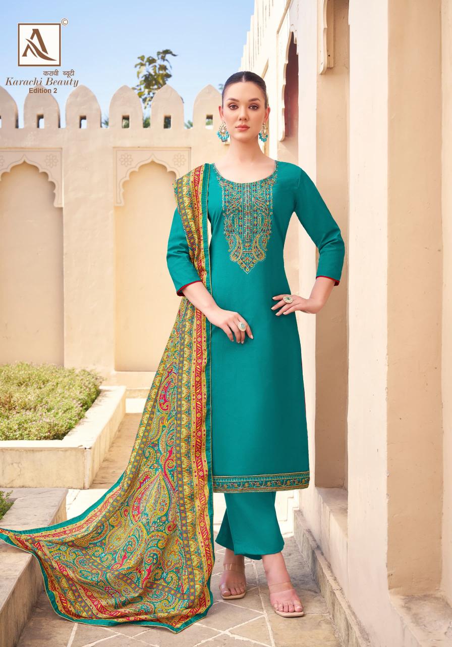 Alok Karachi Beauty vol 2 catalog wholesale dress material distributors surat