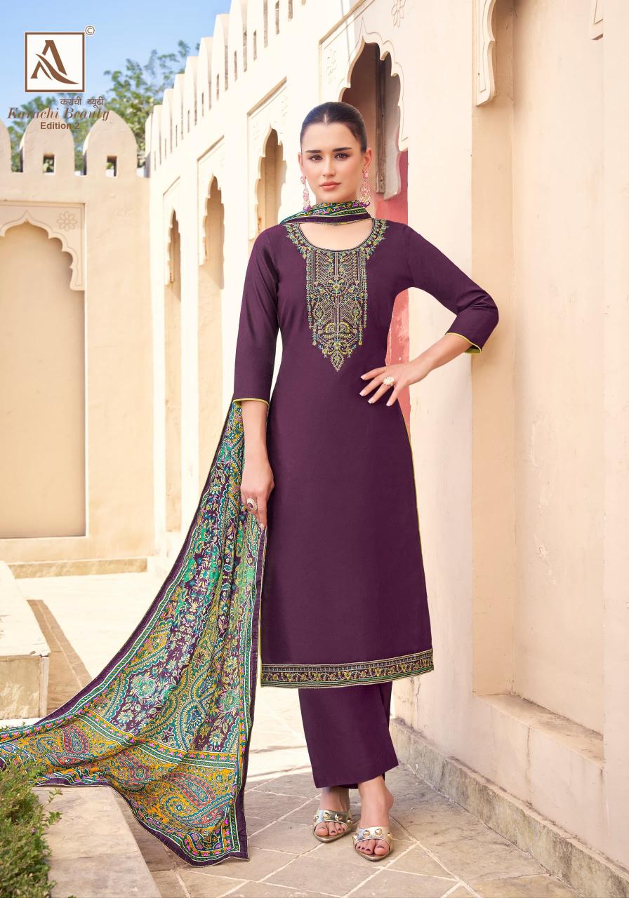 Alok Karachi Beauty vol 2 catalog wholesale dress material distributors surat