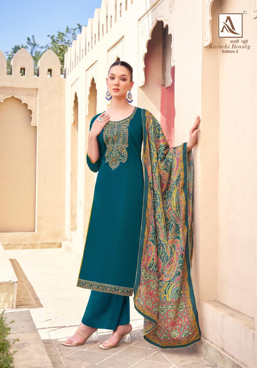 Alok Karachi Beauty vol 2 catalog wholesale dress material distributors surat
