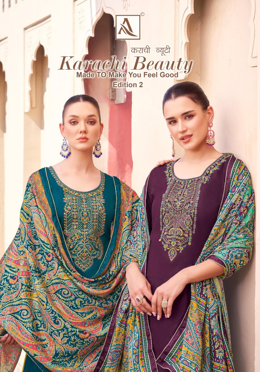 Alok Karachi Beauty vol 2 catalog wholesale dress material distributors surat