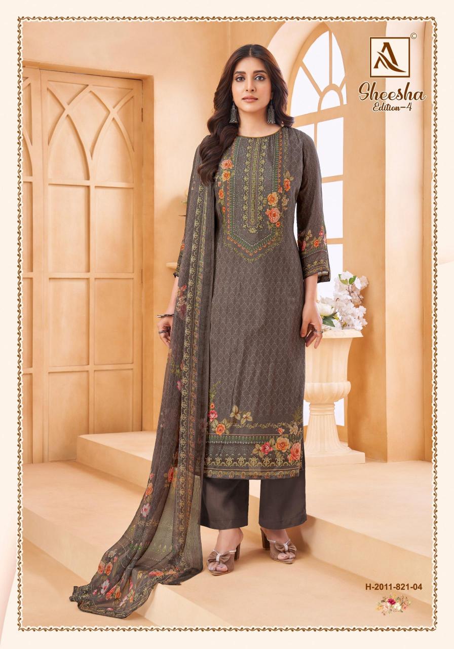 Alok Sheesha Vol 4 catalog dress materials wholesale shops in surat
