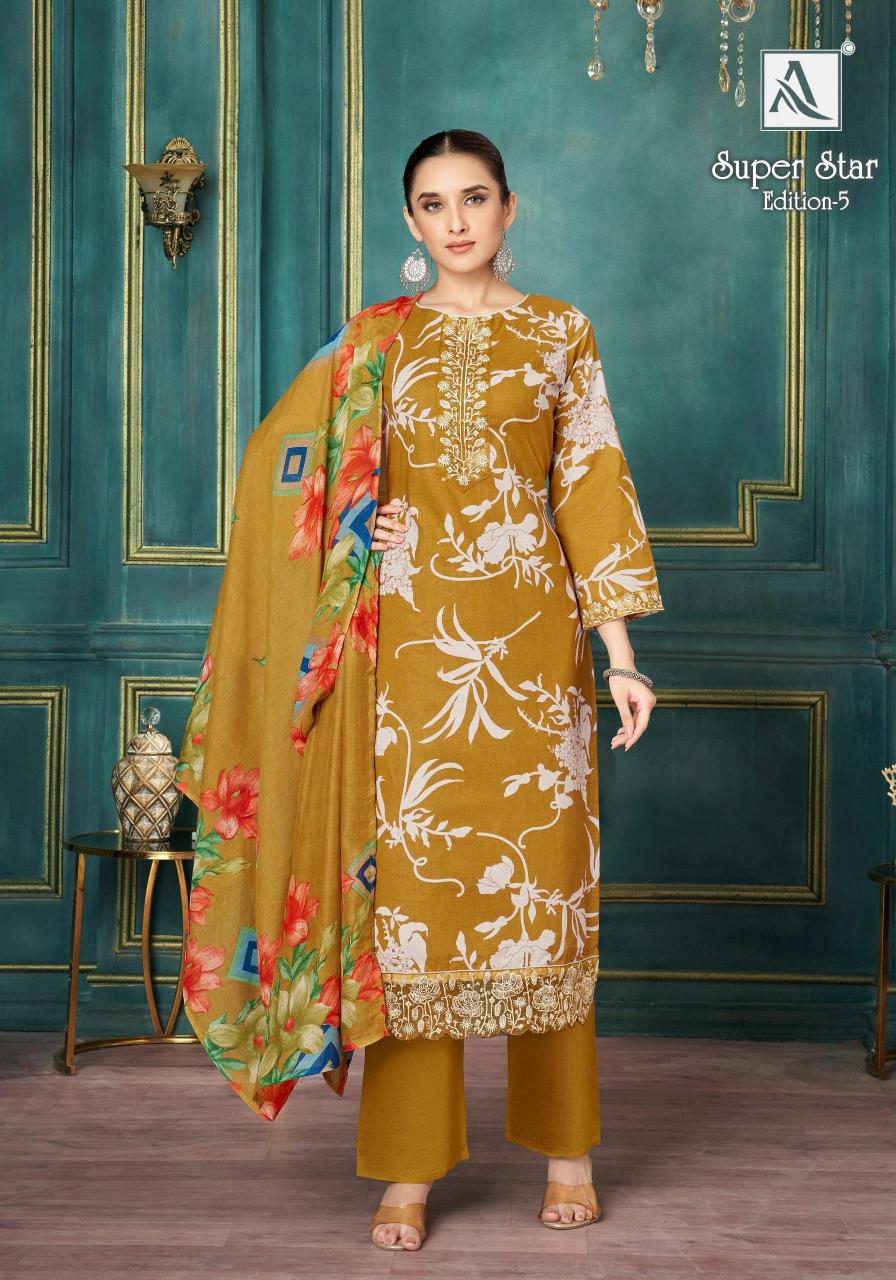 Alok Super Star vol 5 catalog dress material wholesale delhi