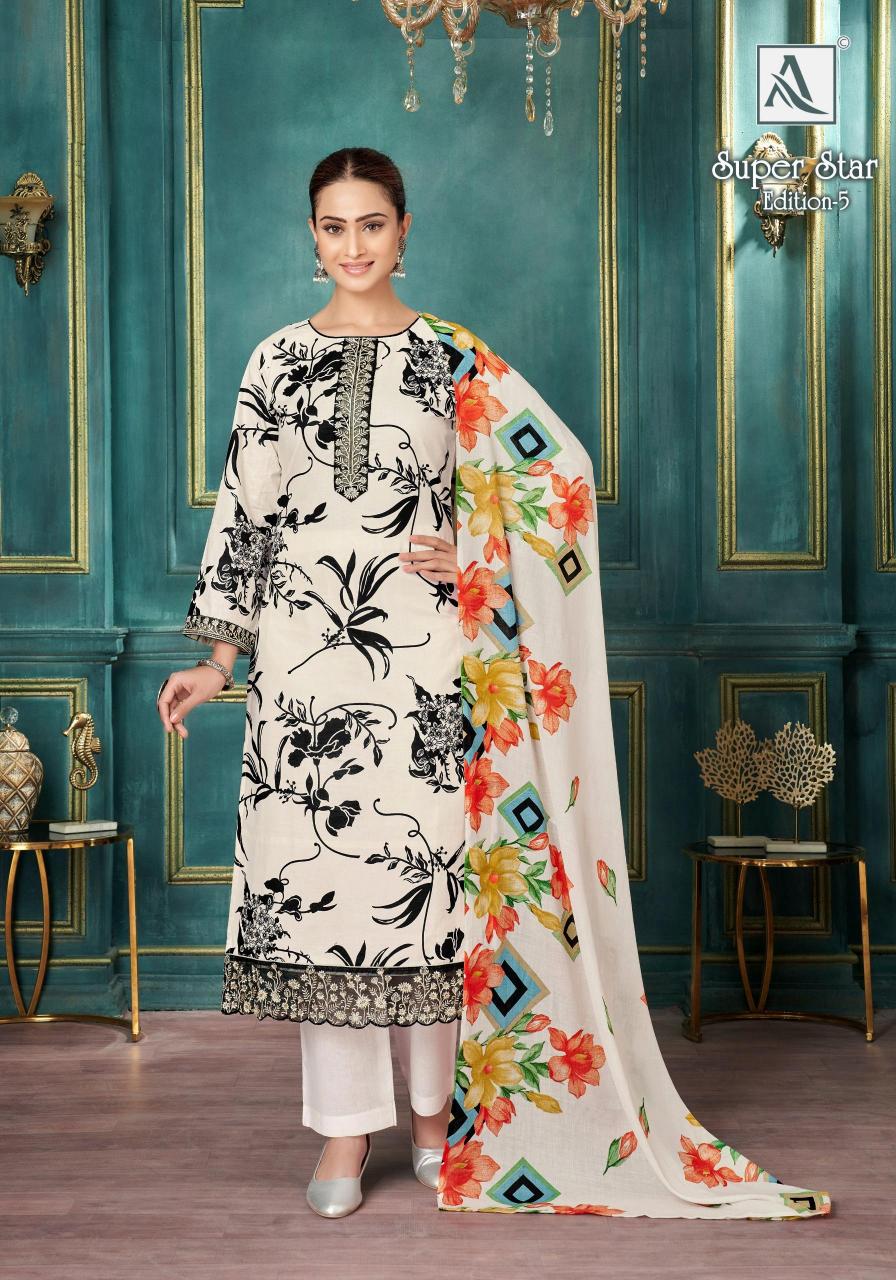 Alok Super Star vol 5 catalog dress material wholesale delhi