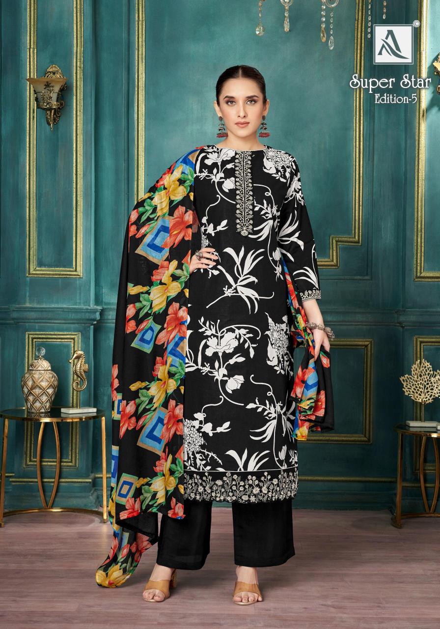 Alok Super Star vol 5 catalog dress material wholesale delhi
