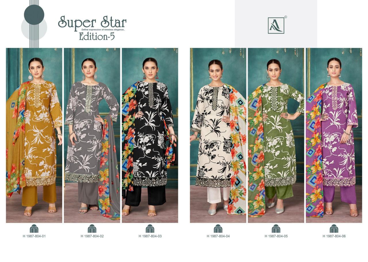 Alok Super Star vol 5 catalog dress material wholesale delhi