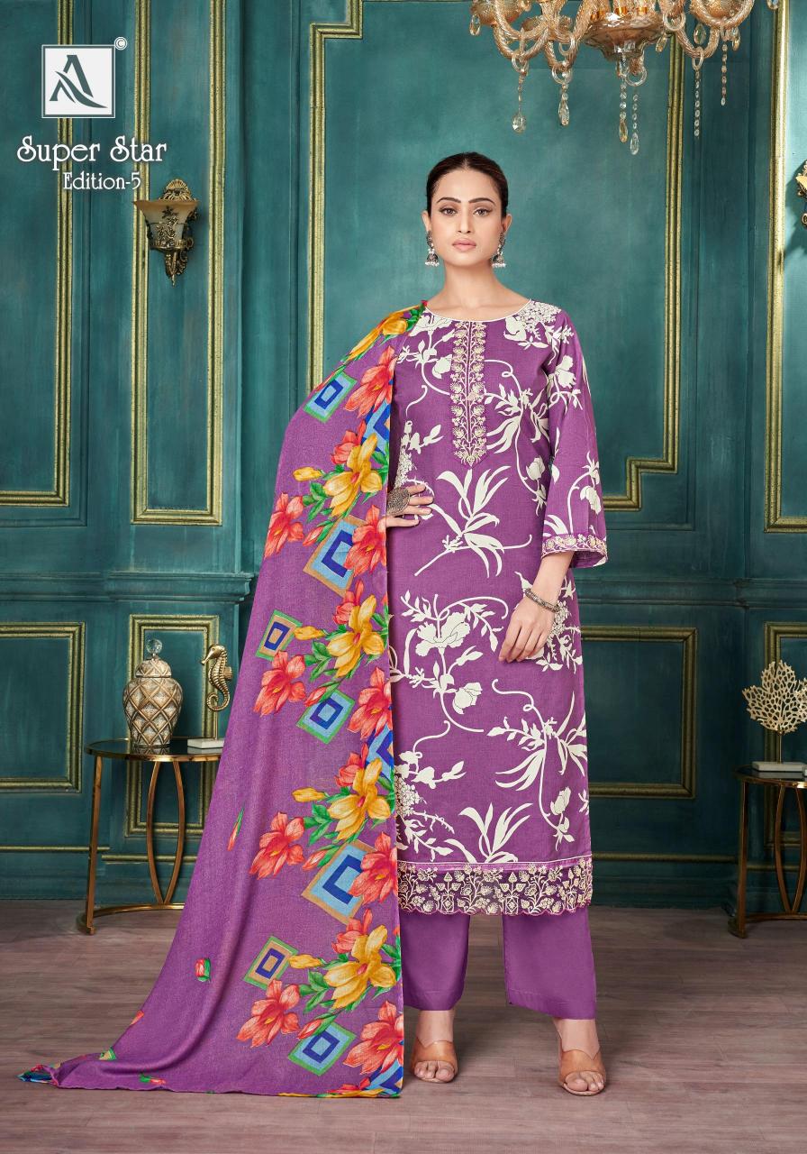 Alok Super Star vol 5 catalog dress material wholesale delhi