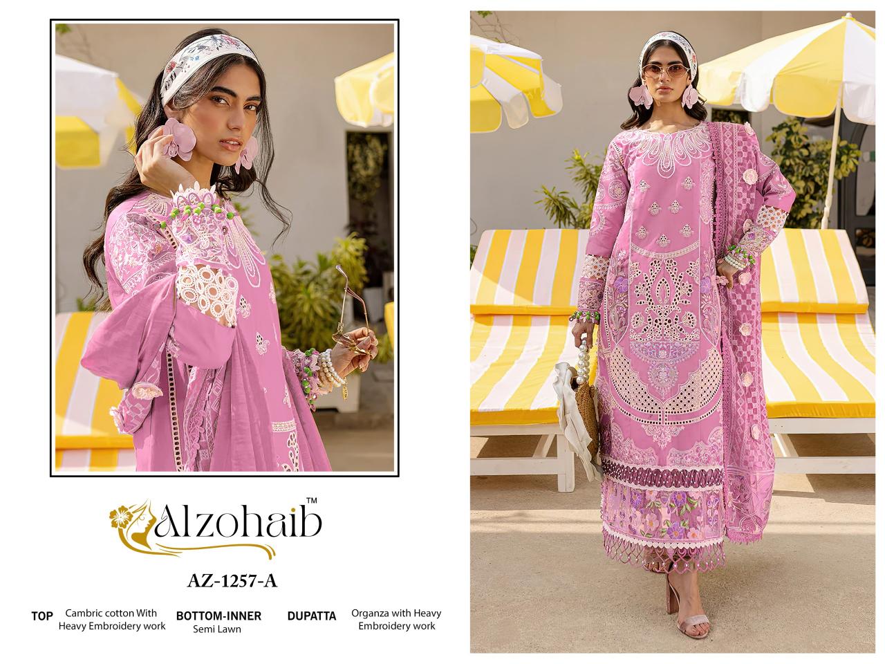 Alzohaib Az 1257 AB catalog pakistani suits wholesale in mumbai