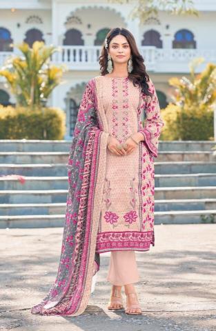 Alzohaib Az 1258 A To 1260 catalog Cotton Dupatta pakistani suits catalogue wholesale