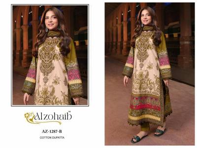 Alzohaib Az 1287 A To C catalog Chiffon Dupatta online pakistani suits wholesale