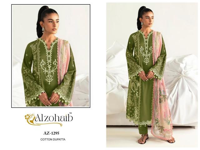 Alzohaib Az 1294 to 1300 catalog Chiffon Dupatta pakistani suits wholesale suppliers in delhi