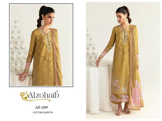 Alzohaib Az 1294 to 1300 catalog Chiffon Dupatta pakistani suits wholesale suppliers in delhi