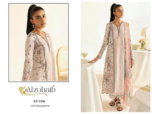 Alzohaib Az 1294 to 1300 catalog Chiffon Dupatta pakistani suits wholesale suppliers in delhi