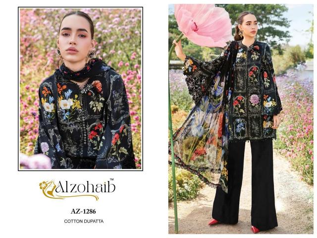 Alzohaib Az Anaya catalog Chiffon Dupatta pakistani style sharara suit designer catalogues wholesale