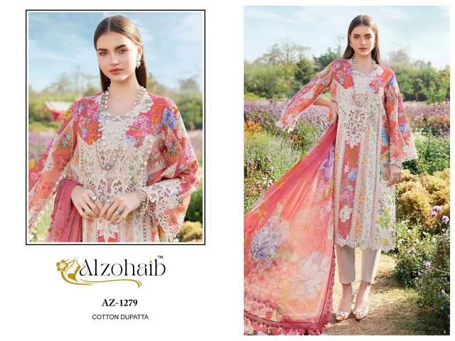 Alzohaib Az Anaya catalog Chiffon Dupatta pakistani style sharara suit designer catalogues wholesale