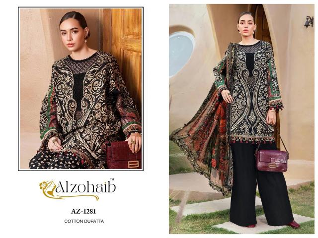 Alzohaib Az Fatima D 1277 to 1285 Catalog Chiffon Duppatta wholesalers of pakistani suits in pakistan