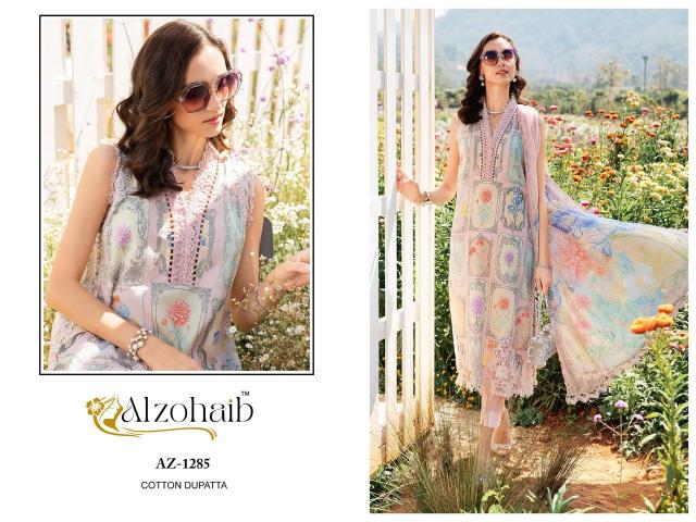 Alzohaib Az Fatima D 1277 to 1285 Catalog Chiffon Duppatta wholesalers of pakistani suits in pakistan
