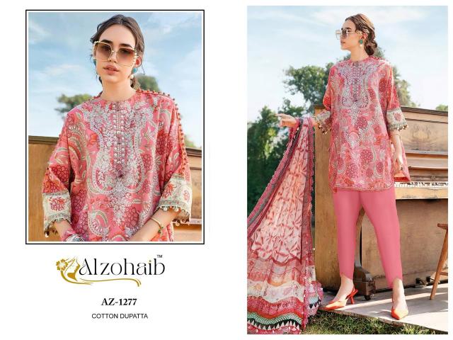 Alzohaib Az Fatima D 1277 to 1285 Catalog Cotton Duppatta wholesaler of pakistani suits in amritsar