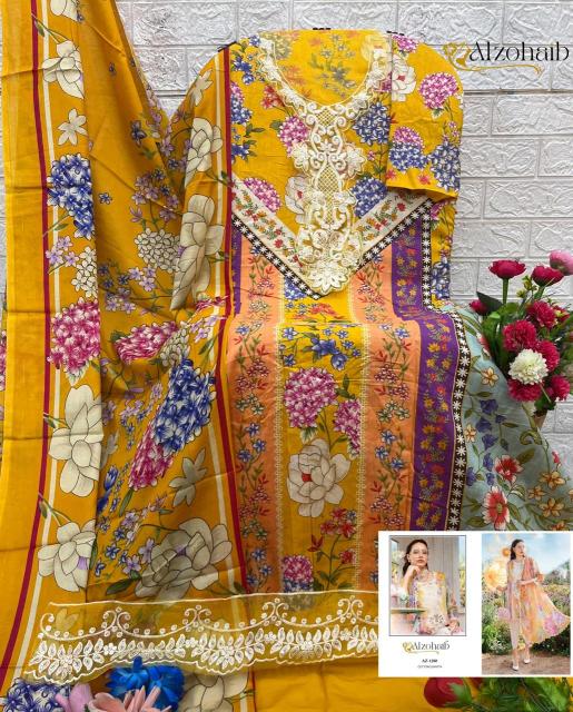 Alzohaib Az Fatima D 1277 to 1285 Catalog Cotton Duppatta wholesaler of pakistani suits in amritsar