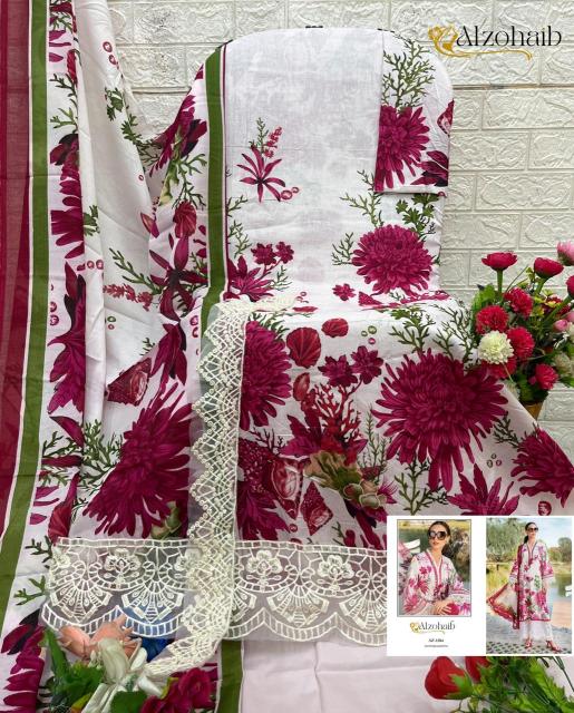 Alzohaib Az Fatima D 1277 to 1285 Catalog Cotton Duppatta wholesaler of pakistani suits in amritsar