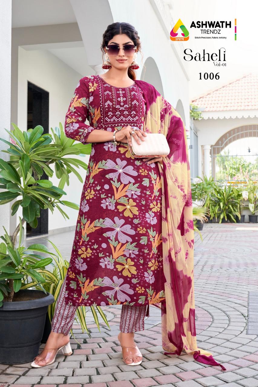 Ashwath Saheli vol 1 D 1005 TO 1008 catalog online indian jaipuri kurtis in usa